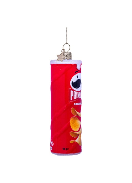 Vondels Pringles Chips kersthanger 12 cm - detail rood