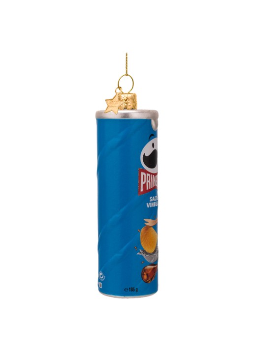 Vondels Pringles Salt & Vinegar kersthanger 11 cm - voorkant 3 blauw