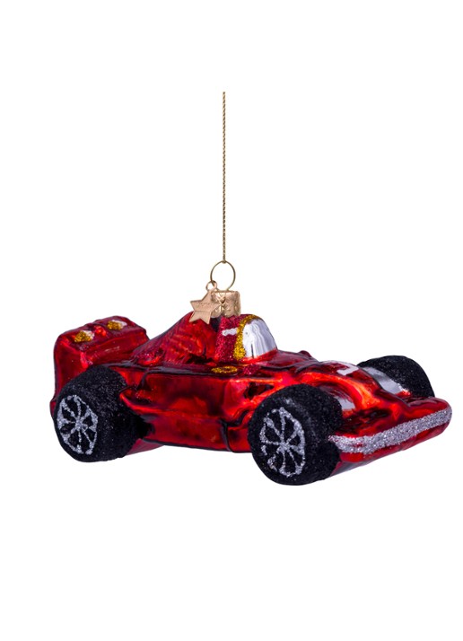 Vondels Raceauto kersthanger 5 cm - detail 4 rood