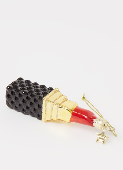 Vondels Red Opal Lipstick kersthanger 11 cm - detail goud