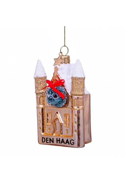 Vondels Ridderzaal Den Haag kersthanger 10 cm - detail 2 goud