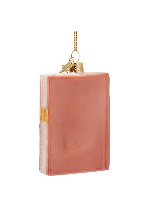 Vondels Roddel Dagboek kersthanger 8,5 cm - achterkant 2 oudroze