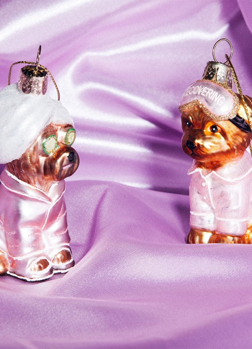 Vondels Selfcare hond 9 cm - voorkant 2 roze