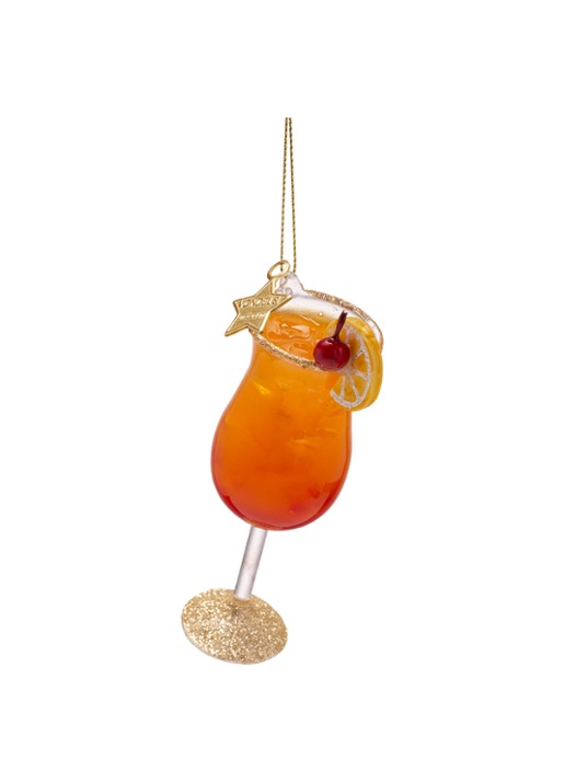 Vondels Sex on the Beach Cocktail kersthanger 10,5 cm - detail oranje