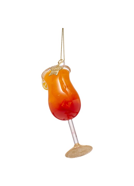 Vondels Sex on the Beach Cocktail kersthanger 10,5 cm - detail 2 oranje
