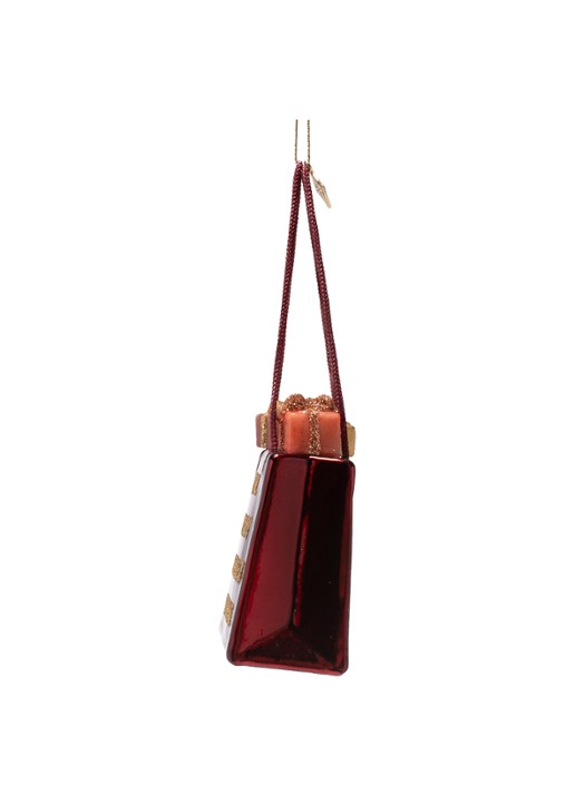 Vondels Shopper met Cadeautjes 8,5 cm - detail donkerrood