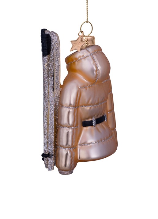 Vondels Ski-jas kersthanger 10,5 cm - detail goud