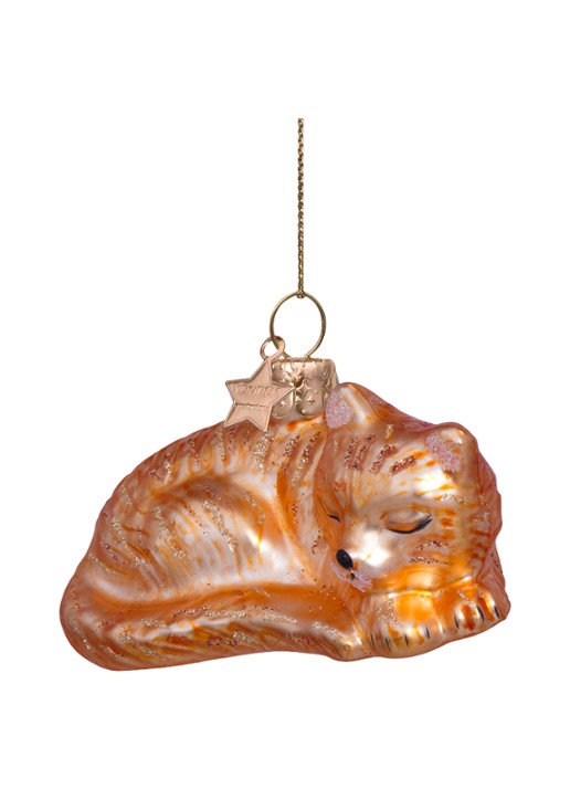 Vondels sleeping cat H3.5cm - voorkant 4 oranje
