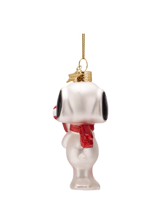 Vondels Snoopy Candy Cane kersthanger 11 cm - achterkant wit