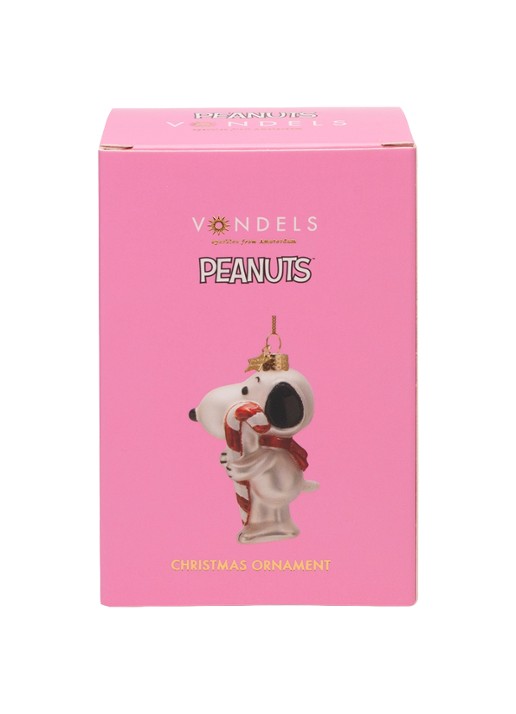 Vondels Snoopy Candy Cane kersthanger 11 cm - detail 3 wit
