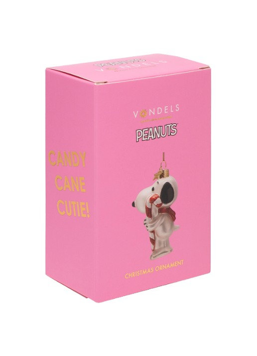 Vondels Snoopy Candy Cane kersthanger 11 cm - detail 4 wit