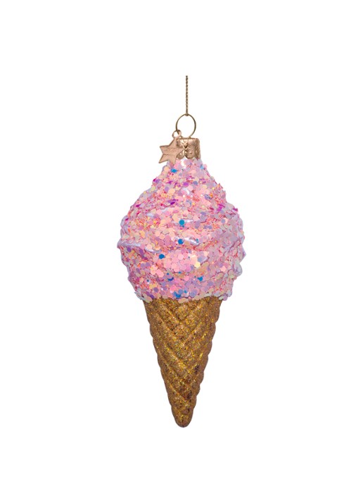 Vondels Softijs kersthanger 14,5 cm - detail 2 roze