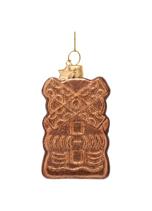 Vondels Speculaas kersthanger 9 cm - achterkant 3 bruin