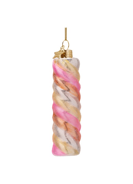 Vondels Spekje kersthanger 10 cm - achterkant 3 roze