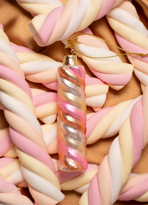 Vondels Spekje kersthanger 10 cm - voorkant 2 roze