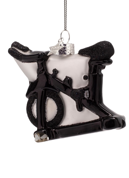 Vondels Spinning fiets kersthanger 8 cm - achterkant zwart