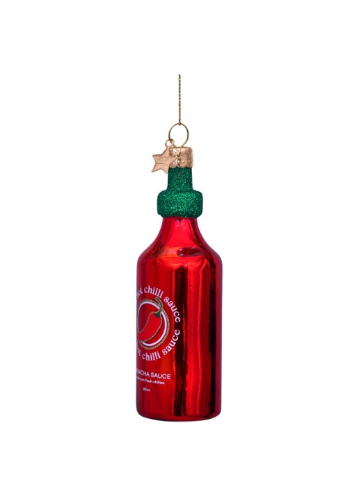 Vondels Sriracha Saus kersthanger 11,5 cm - detail 2 rood