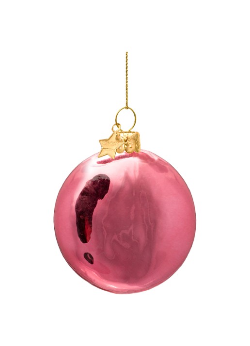 Vondels Starry Eyed Smiley kersthanger 7 cm - achterkant 2 roze