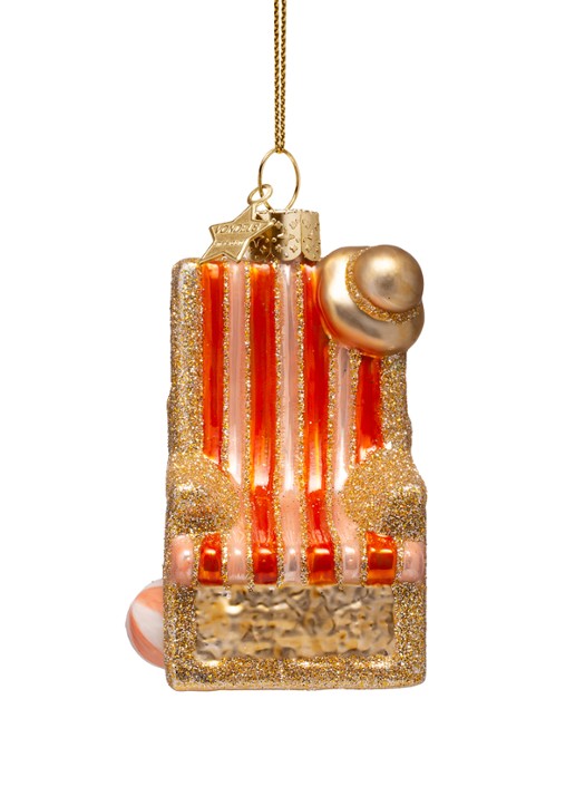 Vondels Strandstoel kersthanger 9 cm - voorkant 4 goud