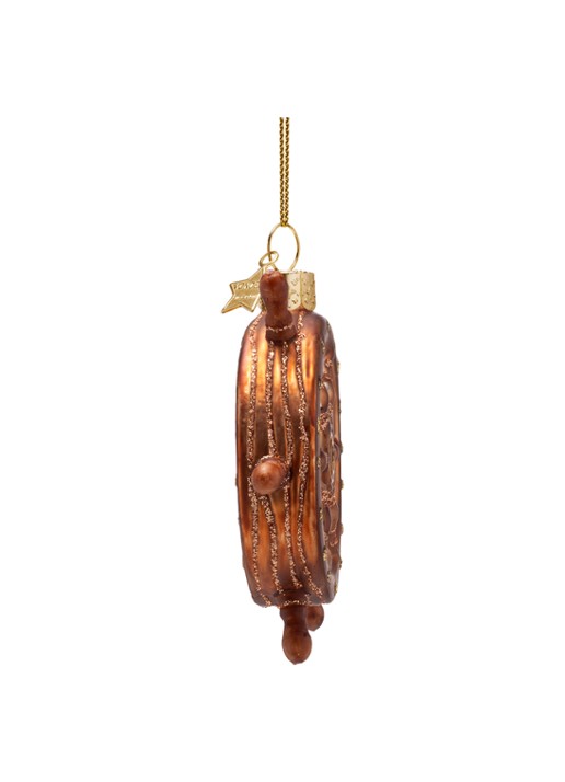 Vondels Stuurwiel kersthanger 7 cm - detail 4 bruin