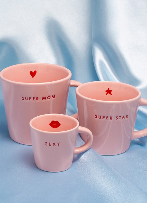 Vondels Super Star kopje 25 cl - voorkant 2 roze