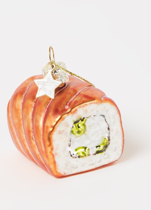 Vondels Sushi Salmon kersthanger 5 cm - detail zalmroze