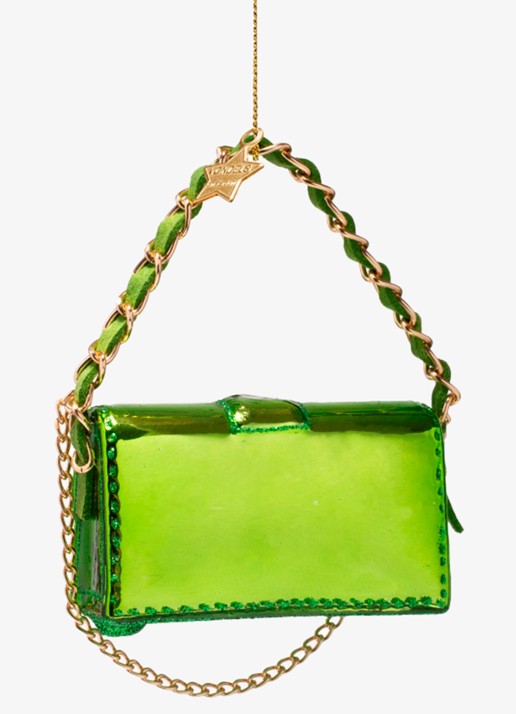 Vondels Tas kersthanger 5,5 cm - achterkant 2 lime