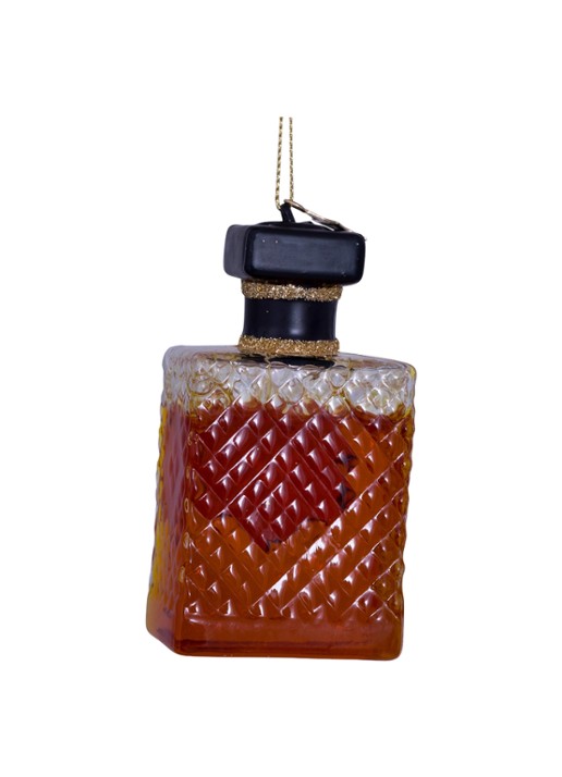 Vondels transparent whiskey bottle H8.5cm - achterkant bruin