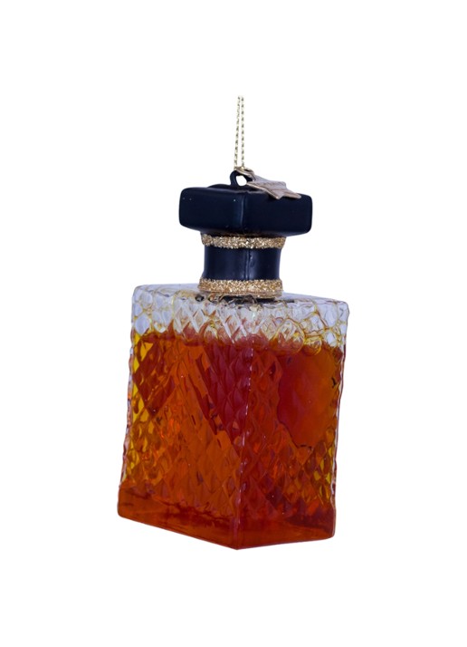 Vondels transparent whiskey bottle H8.5cm - detail 4 bruin