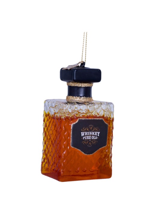Vondels transparent whiskey bottle H8.5cm - detail 5 bruin