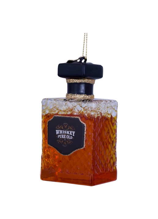 Vondels transparent whiskey bottle H8.5cm - detail 6 bruin