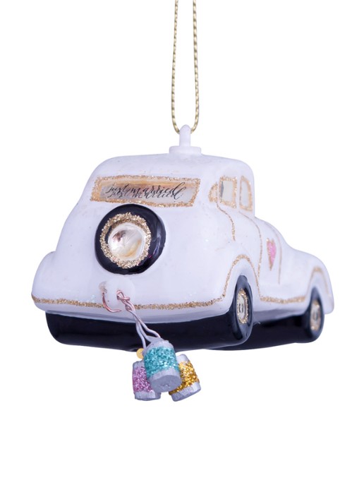 Vondels Trouwauto Just Married kersthanger 4,5 cm - detail 5 multicolor