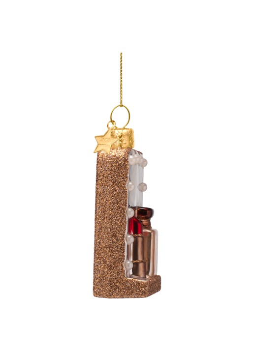 Vondels Vanity Spiegel kersthanger 8,5 cm - voorkant 2 goud