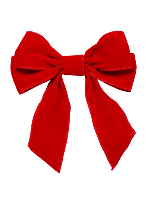 Vondels Velvet bow with clip set of 2 pink 20cm