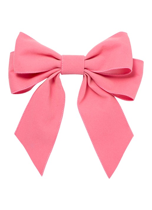 Vondels Velvet bow with clip set of 2 pink 20cm - voorkant lichtroze
