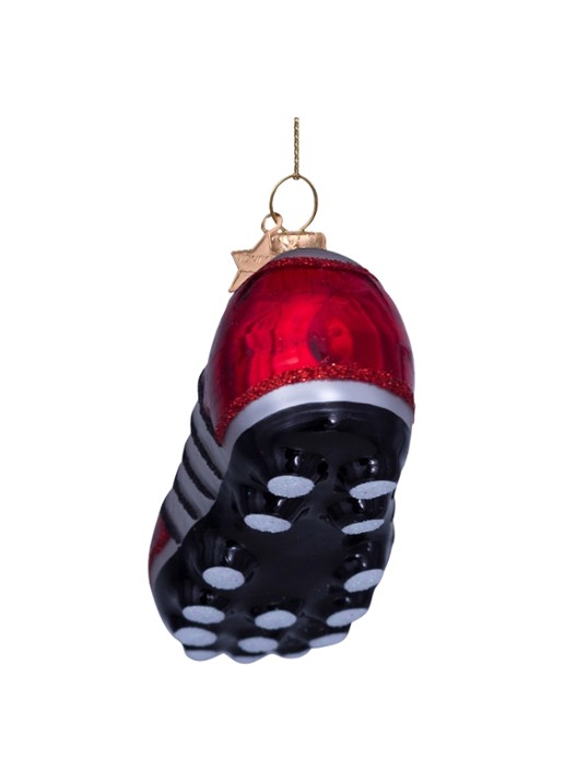Vondels Voetbalschoen kersthanger 5 cm - achterkant 3 rood