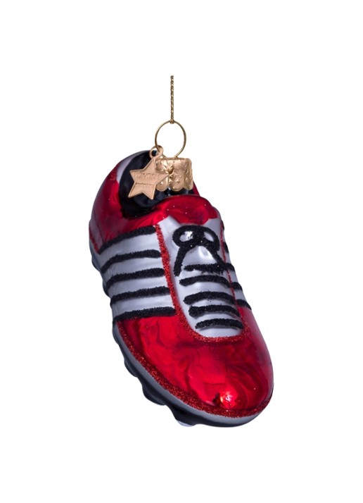 Vondels Voetbalschoen kersthanger 5 cm - detail 5 rood