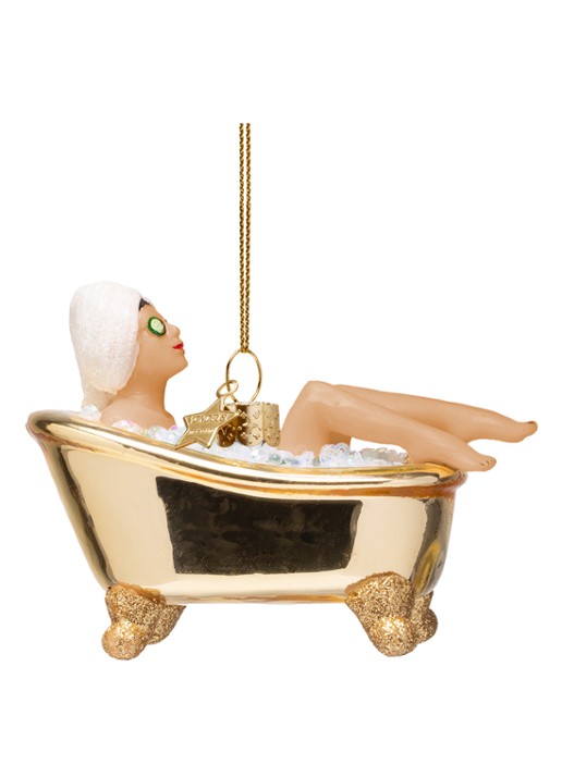 Vondels Vrouw in bad kersthanger 6 cm - detail 4 goud