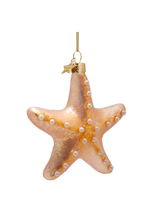 Vondels Zeester kersthanger 8,5 cm - voorkant 4 goud