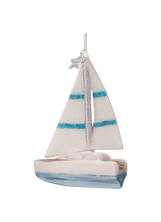 Vondels Zeilboot kersthanger 13 cm