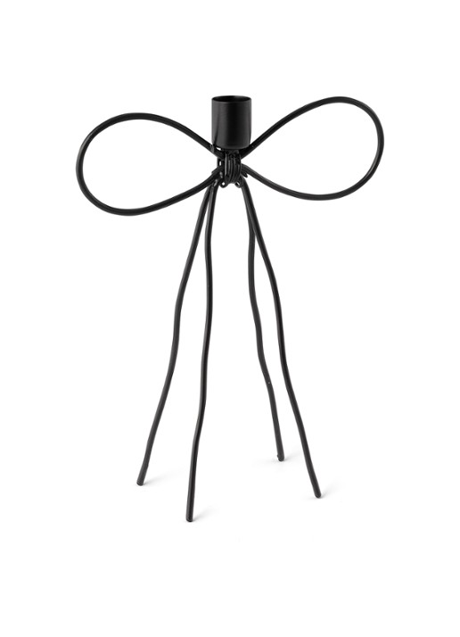 vtwonen Bow kandelaar 25 cm - achterkant 3 zwart