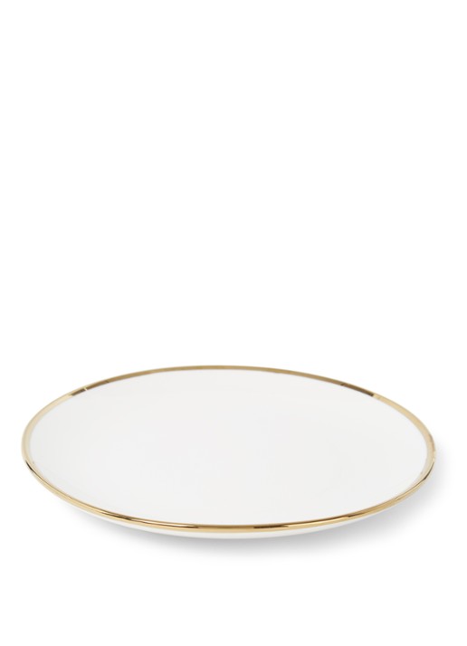 vtwonen Gold bord 20 cm - voorkant 3 wit