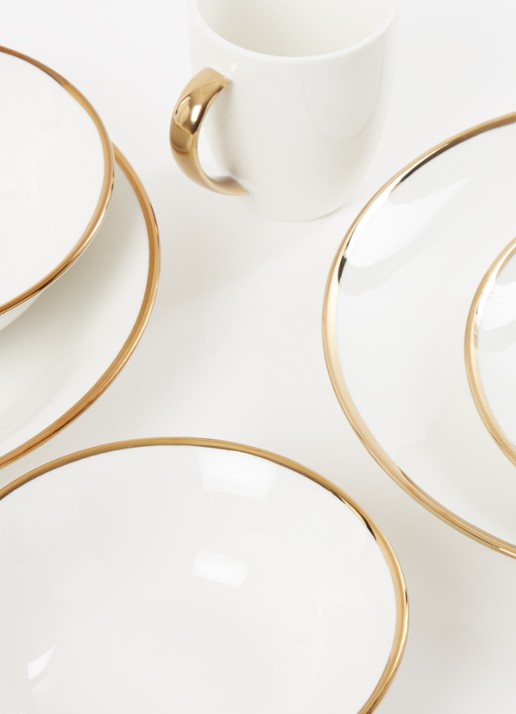 vtwonen Gold Dinnerware Raw serviesset 36-delig - detail goud