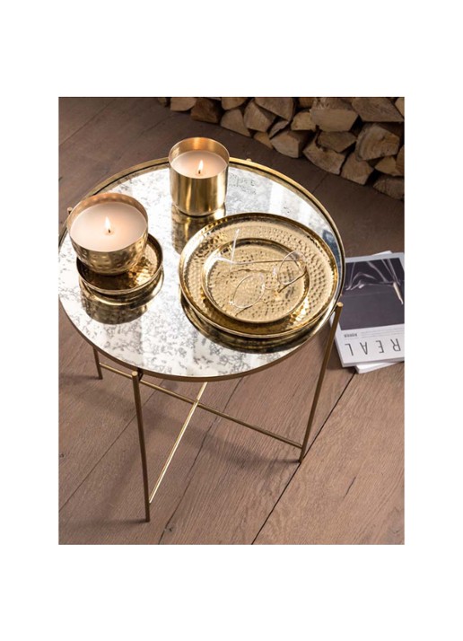 vtwonen Metal Gold dienblad 22 cm - detail 2 goud