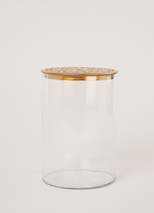 vtwonen Metal Lid Gold S vaas 19 cm - voorkant 3 transparant