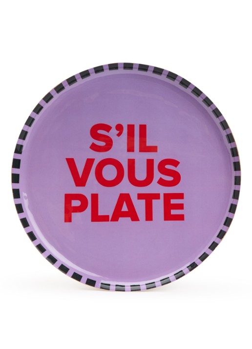 vtwonen S'il Vous wandbord 30 cm  - voorkant paars