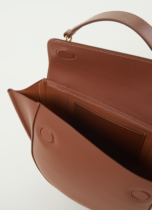 Wandler Hortensia Mini handtas van kalfsleer - detail cognac