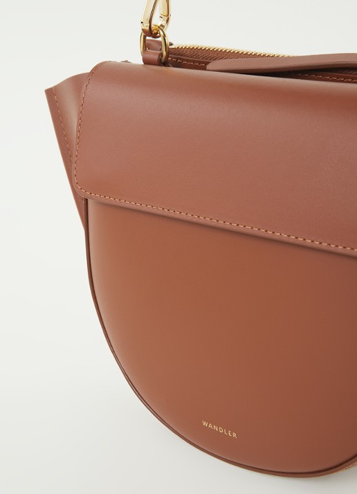 Wandler Hortensia Mini handtas van kalfsleer - detail 3 cognac
