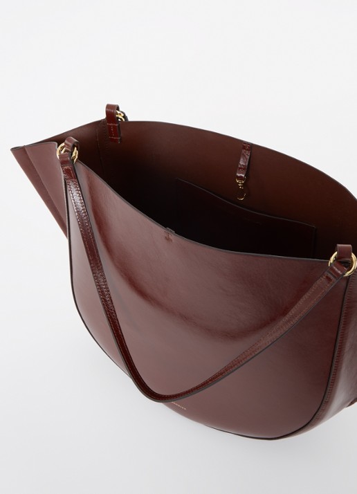 Wandler Mia shopper van kalfsleer - detail 5 kastanjebruin