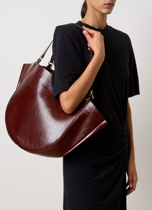 Wandler Mia shopper van kalfsleer - voorkant 3 kastanjebruin